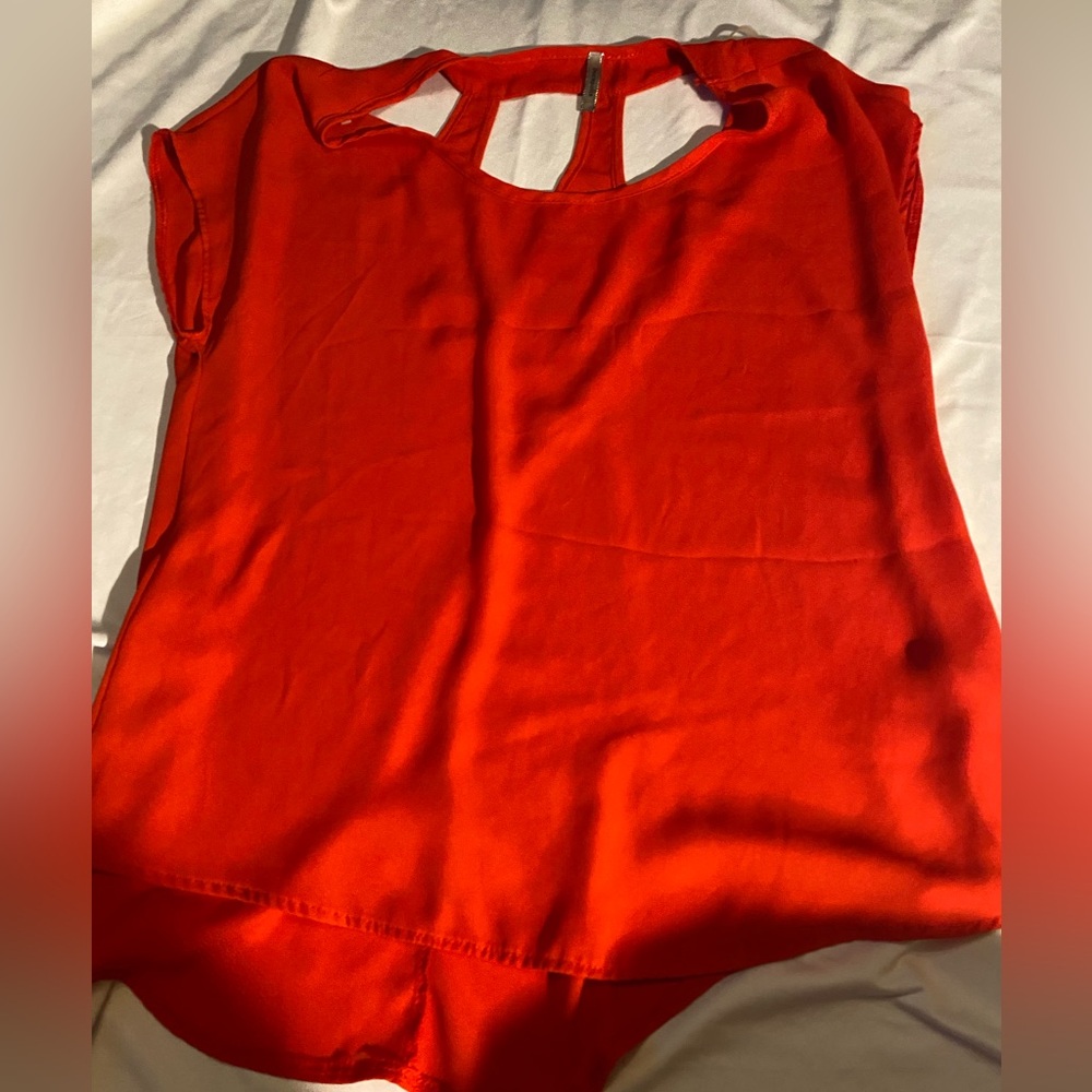 Red Cutout Back Blouse Top Decapolls Medium